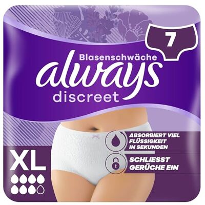 Always Discreet X-Groß Inkontinenzhosen - Packung mit 7 Always Discreet X-Groß Inkontinenzhosen - Packung mit 7
