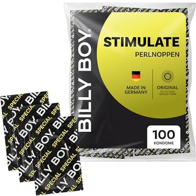 Billy Boy Kondome Stimulate 100er 52 mm mit Perlnoppen in Original Passform 1x100 Stück Billy Boy Kondome Stimulate 100er 52 mm mit Perlnoppen in Original Passform 1x100 Stück