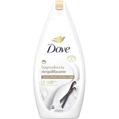 Dove Balancierendes Duschgel, dermo-natürliche Feuchtigkeitspflege, Sheabutter und Vanille, 1/4 Feuchtigkeitscreme, dermatologisch getestet, Schaumbad für Damen und Herren, 100% recycelte Flasche* Dove Balancierendes Duschgel, dermo-natürliche Feuchtigkeitspflege, Sheabutter und Vanille, 1/4 Feuchtigkeitscreme, dermatologisch getestet, Schaumbad für Damen und Herren, 100% recycelte Flasche*