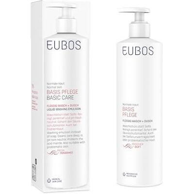 EUBOS BASIS PFLEGE Flüssig Wasch + Dusch mit Dosierspender Waschlotion für empfindliche Haut Gegen unreine Haut pH-hautneutral Hautverträglichkeit dermatologisch bestätigt 400ml EUBOS BASIS PFLEGE Flüssig Wasch + Dusch mit Dosierspender Waschlotion für empfindliche Haut Gegen unreine Haut pH-hautneutral Hautverträglichkeit dermatologisch bestätigt 400ml