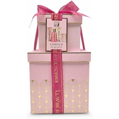 accentra Pflegeset ESSENCE OF BEAUTY, Rose & Cherry Flower, rosa Badeset für Damen, Körperpflege in wiederverwendbarer Präsentverpackung, mit Lotion, Duschgel, Peeling und Netzschwamm accentra Pflegeset ESSENCE OF BEAUTY, Rose & Cherry Flower, rosa Badeset für Damen, Körperpflege in wiederverwendbarer Präsentverpackung, mit Lotion, Duschgel, Peeling und Netzschwamm