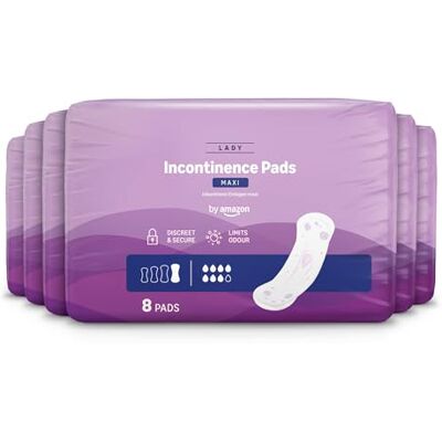 Amazon Inkontinenzeinlagen für Erwachsene Maxi, 48 Inkontinenzeinlagen (6 Packungen à 8 Pads), Einzeln Verpackt, Parfümfrei Amazon Inkontinenzeinlagen für Erwachsene Maxi, 48 Inkontinenzeinlagen (6 Packungen à 8 Pads), Einzeln Verpackt, Parfümfrei
