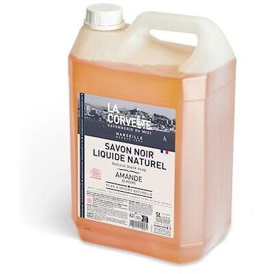La Corvette – Flüssige Schwarze Seife MANDEL mit Leinöl – Allzweckreiniger – Entfettend und Fleckenlösend – 5L – ECOCERT Ecodetergent La Corvette – Flüssige Schwarze Seife MANDEL mit Leinöl – Allzweckreiniger – Entfettend und Fleckenlösend – 5L – ECOCERT Ecodetergent