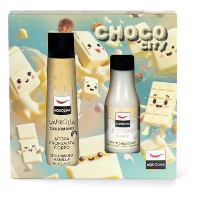 Aquolina Geschenkset Cioccolato Bianco – CHOCO CITY – Körperspray 150 ml + Duschgel 125 ml – Set, Made in Italy Aquolina Geschenkset Cioccolato Bianco – CHOCO CITY – Körperspray 150 ml + Duschgel 125 ml – Set, Made in Italy