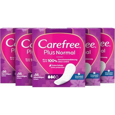 Carefree Slipeinlage Plus Normal mit Frischeduft, 5 x 56 Stk Carefree Slipeinlage Plus Normal mit Frischeduft, 5 x 56 Stk