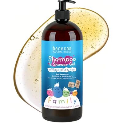 benecos Family Size 2in1 Shampoo & Shower Gel Soft Sweetness Bio-Kokos & Bio-Aloe Vera für sensible Haut & Haare vegane Körperpflege dermatologisch getestet 950 ml benecos Family Size 2in1 Shampoo & Shower Gel Soft Sweetness Bio-Kokos & Bio-Aloe Vera für sensible Haut & Haare vegane Körperpflege dermatologisch getestet 950 ml