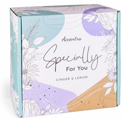 accentra Wellnessset SPECIALLY FOR YOU Ingwer & Zitrone 240 g Badesalz Geschenkbox mit Badeöl, Massageseife, Bürste und Holzroller, Pflegepaket in Weiß, Petrol und Blau für Auszeiten zu Hause accentra Wellnessset SPECIALLY FOR YOU Ingwer & Zitrone 240 g Badesalz Geschenkbox mit Badeöl, Massageseife, Bürste und Holzroller, Pflegepaket in Weiß, Petrol und Blau für Auszeiten zu Hause