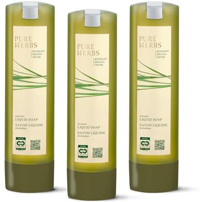 Pure ADA Cosmetics Flüssigseife 3 x 300 mL Vegan mit Melisse, Thymian & Rosmarin, SmartCare-System, alpines Spa-Ritual, harmonisch-frischer Kräuterduft, Made in Germany Pure ADA Cosmetics Flüssigseife 3 x 300 mL Vegan mit Melisse, Thymian & Rosmarin, SmartCare-System, alpines Spa-Ritual, harmonisch-frischer Kräuterduft, Made in Germany
