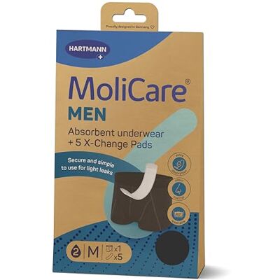 Molicare MEN Waschbare Inkontinenzwäsche mit 5 X-Change Pads Größe M Molicare MEN Waschbare Inkontinenzwäsche mit 5 X-Change Pads Größe M