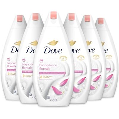 Dove Blumiges Duschgel, dermo-natürliche Feuchtigkeitspflege, Lotusblüten und rote Früchte, 1/4 Feuchtigkeitscreme, dermatologisch getestet, Schaumbad für Damen und Herren, 100% recycelte Flasche, 6 Dove Blumiges Duschgel, dermo-natürliche Feuchtigkeitspflege, Lotusblüten und rote Früchte, 1/4 Feuchtigkeitscreme, dermatologisch getestet, Schaumbad für Damen und Herren, 100% recycelte Flasche, 6