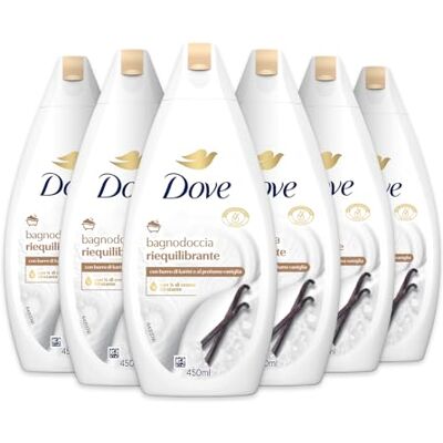 Dove Balancierendes Duschgel, dermo-natürliche Feuchtigkeitspflege, Sheabutter und Vanille, 1/4 Feuchtigkeitscreme, dermatologisch getestet, Schaumbad für Damen und Herren, 100% recycelte Flasche*6 Dove Balancierendes Duschgel, dermo-natürliche Feuchtigkeitspflege, Sheabutter und Vanille, 1/4 Feuchtigkeitscreme, dermatologisch getestet, Schaumbad für Damen und Herren, 100% recycelte Flasche*6
