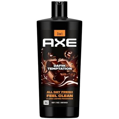Axe 3 in 1 Duschgel & Shampoo Dark Temptation XXL für langanhaltende Frische und Duft nach der Dusche dermatologisch getestet 700 ml Axe 3 in 1 Duschgel & Shampoo Dark Temptation XXL für langanhaltende Frische und Duft nach der Dusche dermatologisch getestet 700 ml