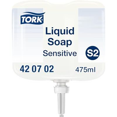 Tork Sensitive Hand Mini Flüssigseife S2, dermatologisch getestet, 475 ml, 420702 Tork Sensitive Hand Mini Flüssigseife S2, dermatologisch getestet, 475 ml, 420702