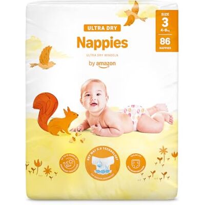 Amazon Ultra Dry Windeln Größe 3 (4-9 kg), Weiß, 86 Stück (1-er Pack) (Früher Unter Der Marke Mama Bear, Identisches Produkt) Amazon Ultra Dry Windeln Größe 3 (4-9 kg), Weiß, 86 Stück (1-er Pack) (Früher Unter Der Marke Mama Bear, Identisches Produkt)