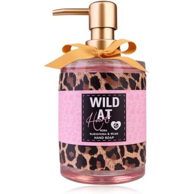accentra Seifenspender WILD AT HEART mit Handseife in dekorativem Pumpspender aus Glas Flüssigseife, 420ml, Duft: Rosa Rubiginosa & Musk, Geschenkidee für Frauen, Mama und Freundin – nachfüllbar accentra Seifenspender WILD AT HEART mit Handseife in dekorativem Pumpspender aus Glas Flüssigseife, 420ml, Duft: Rosa Rubiginosa & Musk, Geschenkidee für Frauen, Mama und Freundin – nachfüllbar