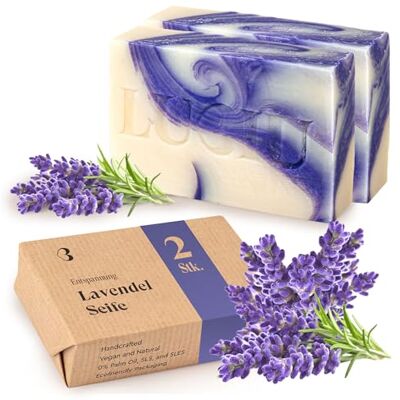 lubiu 2 x 100g Lavendelseife Naturseife für jede Haut Lavendel Seife Handgemacht Natur Seifen Ohne Palmöl Duftseife Natur Seife Stück Natural Soap Bar lubiu 2 x 100g Lavendelseife Naturseife für jede Haut Lavendel Seife Handgemacht Natur Seifen Ohne Palmöl Duftseife Natur Seife Stück Natural Soap Bar