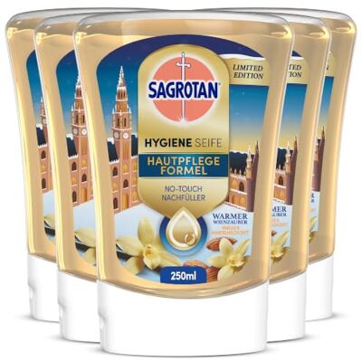 Sagrotan No-Touch Nachfüller Warmer Wienzauber Limited Edition – Für den automatischen Seifenspender – 5x250ml Sagrotan No-Touch Nachfüller Warmer Wienzauber Limited Edition – Für den automatischen Seifenspender – 5x250ml