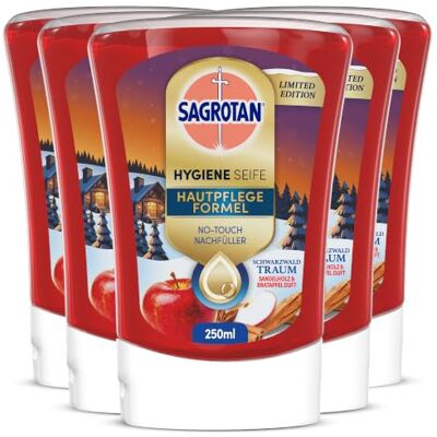 Sagrotan No-Touch Nachfüller Schwarzwald Traum Limited Edition – Für den automatischen Seifenspender – 5x250ml Sagrotan No-Touch Nachfüller Schwarzwald Traum Limited Edition – Für den automatischen Seifenspender – 5x250ml