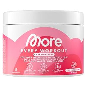 MORE NUTRITION MORE Every Workout, Pink Grapefruit ohne Koffein, 270 g, Pre Workout Booster MORE NUTRITION MORE Every Workout, Pink Grapefruit ohne Koffein, 270 g, Pre Workout Booster
