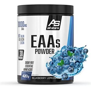 All Stars EAA Powder Blueberry Lemonade I Aminosäuren hochdosiert I 420g Pulver mit 10.000mg EAAs pro Portion I BCAA Supplement mit L-Leucin + L-Valin + L-Isoleucin I Shake zuckerfrei All Stars EAA Powder Blueberry Lemonade I Aminosäuren hochdosiert I 420g Pulver mit 10.000mg EAAs pro Portion I BCAA Supplement mit L-Leucin + L-Valin + L-Isoleucin I Shake zuckerfrei