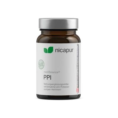NICApur mediBalance PPI I Nährstoffe bei der Einnahme von Protonenpumpenhemmern & Magensäureblockern I mit B12, B6, C und D, Folsäure, Magnesium und Eisen I Reinsubstanz ohne Zusatzstoffe I 30 Kapseln NICApur mediBalance PPI I Nährstoffe bei der Einnahme von Protonenpumpenhemmern & Magensäureblockern I mit B12, B6, C und D, Folsäure, Magnesium und Eisen I Reinsubstanz ohne Zusatzstoffe I 30 Kapseln
