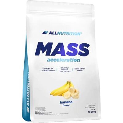 ALLNUTRITION Mass Acceleration Gainer Nahrungsergänzungsmittel Kohlenhydrat- und Tierisches Protein Pulver für Muskelaufbau & Leistungssteigerung Glutenfrei 1000g Banana ALLNUTRITION Mass Acceleration Gainer Nahrungsergänzungsmittel Kohlenhydrat- und Tierisches Protein Pulver für Muskelaufbau & Leistungssteigerung Glutenfrei 1000g Banana