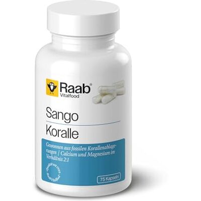 Raab Vitalfood Raab® Sango Koralle Kapseln (75 Stück) Calcium & Magnesium 2:1 Aus der Sango Koralle Aus Japan 300 mg Calcium und 150 mg Magnesium im Verhaltnis von 2:1 Raab Vitalfood Raab® Sango Koralle Kapseln (75 Stück) Calcium & Magnesium 2:1 Aus der Sango Koralle Aus Japan 300 mg Calcium und 150 mg Magnesium im Verhaltnis von 2:1