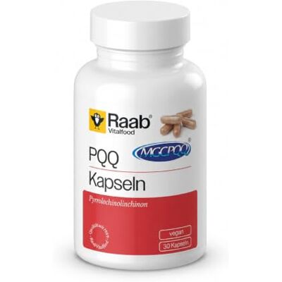 Raab Vitalfood Raab® PQQ Kapseln (30 Stück) 20 mg MGCPQQ® pro Kapsel Mit Markenrohstoff MGCPQQ® 20 mg PQQ pro Kapsel 1 Kapsel täglich Pyrrolochinolinchinon (PQQ) Raab Vitalfood Raab® PQQ Kapseln (30 Stück) 20 mg MGCPQQ® pro Kapsel Mit Markenrohstoff MGCPQQ® 20 mg PQQ pro Kapsel 1 Kapsel täglich Pyrrolochinolinchinon (PQQ)