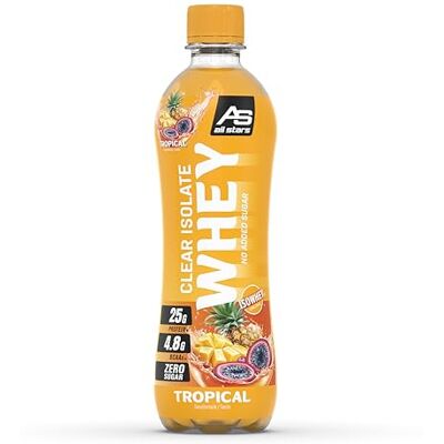 All Stars Clear Isolate Whey Protein Drink, 6 x 500ml Tropical All Stars Clear Isolate Whey Protein Drink, 6 x 500ml Tropical