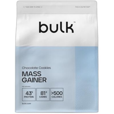 BULK POWDERS Bulk Complete Mass Gainer, Schokolade Cookies, 2.5kg 43g tein und 5g BCAAs Portion, Hochkalorisches Mass Gainer, Unterstützt Muskelaufbau, Leicht mischbar BULK POWDERS Bulk Complete Mass Gainer, Schokolade Cookies, 2.5kg 43g tein und 5g BCAAs Portion, Hochkalorisches Mass Gainer, Unterstützt Muskelaufbau, Leicht mischbar
