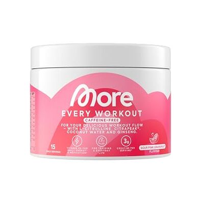 MORE NUTRITION MORE Every Workout, Pink Grapefruit ohne Koffein, 270 g, Pre Workout Booster MORE NUTRITION MORE Every Workout, Pink Grapefruit ohne Koffein, 270 g, Pre Workout Booster