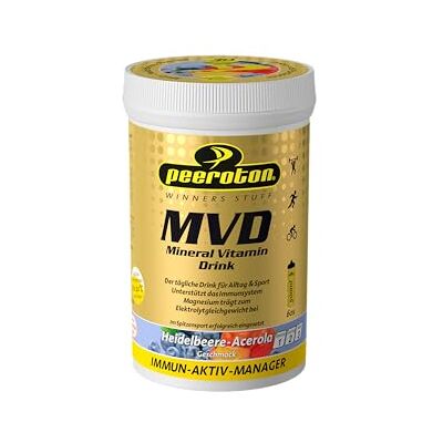 Peeroton MVD Mineral Vitamin Drink Heidelbeere-Acerola, Elektrolyt Pulver mit den 5 wesentlichen Elektrolyten, Zink, Magnesium und Vitamin C regelmäßig einnehmen und das Immunsystem stärken, 300g Peeroton MVD Mineral Vitamin Drink Heidelbeere-Acerola, Elektrolyt Pulver mit den 5 wesentlichen Elektrolyten, Zink, Magnesium und Vitamin C regelmäßig einnehmen und das Immunsystem stärken, 300g