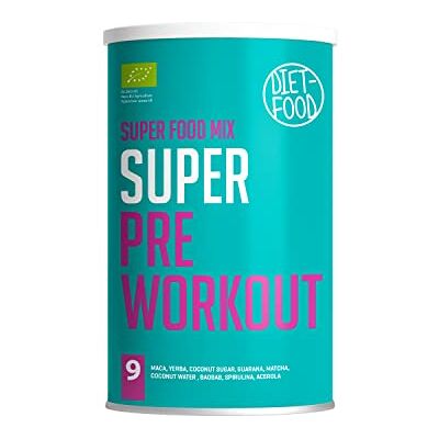 Diet-Food Pre-Workout Powder für Männer und Frauen 300 Gramm Bio, Keto & Vegan mit Superfood für Energie, Fokus, Leistung & Ausdauer Diet-Food Pre-Workout Powder für Männer und Frauen 300 Gramm Bio, Keto & Vegan mit Superfood für Energie, Fokus, Leistung & Ausdauer
