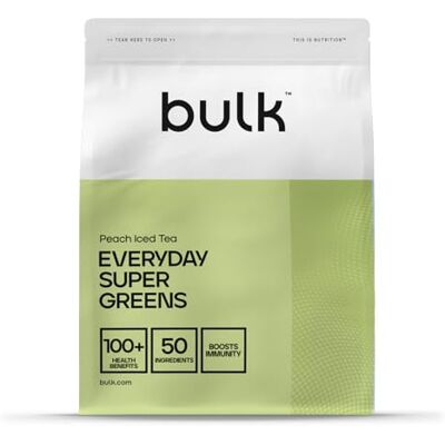 Bulk Everyday Super Greens Pulver Pfirsich Eistee 60 Portionen Mit 50 Vitaminen, Mineralien & Superfoods Reich an Vitamin C, D & B12 Unterstützt Immunität & Wohlbefinden Bulk Everyday Super Greens Pulver Pfirsich Eistee 60 Portionen Mit 50 Vitaminen, Mineralien & Superfoods Reich an Vitamin C, D & B12 Unterstützt Immunität & Wohlbefinden