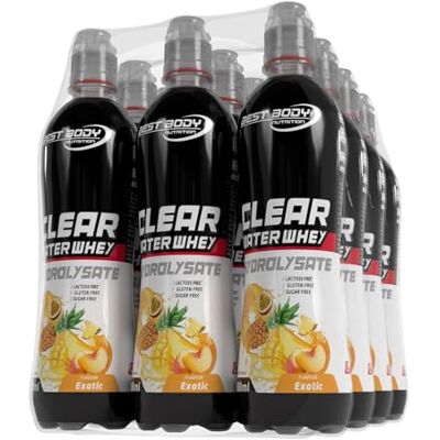 Best Body Nutrition Clear Water Whey Drink R2D – Trinkfertiges Clear – 12 x 500ml – 20g Protein pro Flasche – Fettfrei, Zuckerfrei – Exotic Best Body Nutrition Clear Water Whey Drink R2D – Trinkfertiges Clear – 12 x 500ml – 20g Protein pro Flasche – Fettfrei, Zuckerfrei – Exotic