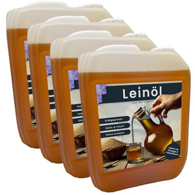 Hoyo Technology GmbH 20 Liter Leinöl Leinsamenöl frisch nativ kaltgepresstes Leinöl für gesunde Energie 4 x 5 Liter Hoyo Technology GmbH 20 Liter Leinöl Leinsamenöl frisch nativ kaltgepresstes Leinöl für gesunde Energie 4 x 5 Liter
