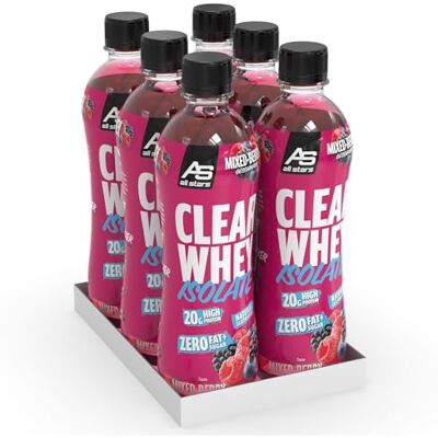 All Stars Clears Whey Isolate Protein Drink 6 x 500ml Mixed Berry All Stars Clears Whey Isolate Protein Drink 6 x 500ml Mixed Berry