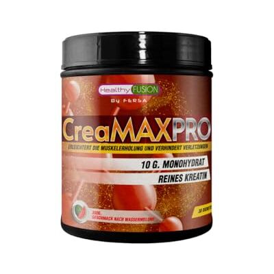 Healthy Fusion , CreaMAXPRO 100% Reines Kreatin Monohydrat 80 Mesh Steigert Leistung & Muskelaufbau Hohe Qualität & Reinheit Wassermelonen-Geschmack 300g Healthy Fusion , CreaMAXPRO 100% Reines Kreatin Monohydrat 80 Mesh Steigert Leistung & Muskelaufbau Hohe Qualität & Reinheit Wassermelonen-Geschmack 300g