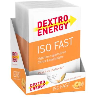Dextro Energy Iso Fast Peach Iced Tea Sachets 12x56g (12er Pack) Hypotones Elektrolyte Sportgetränk mit Kohlenhydraten für eine optimale Flüssigkeitsaufnahme Dextro Energy Iso Fast Peach Iced Tea Sachets 12x56g (12er Pack) Hypotones Elektrolyte Sportgetränk mit Kohlenhydraten für eine optimale Flüssigkeitsaufnahme