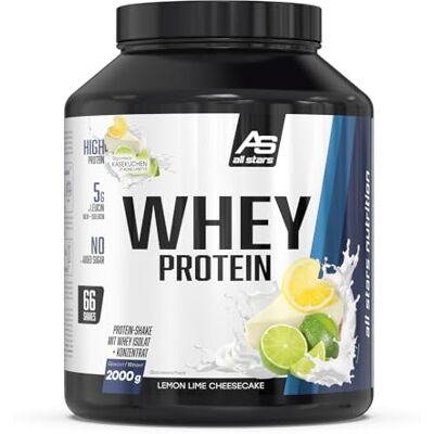 All Stars 100% Whey Protein Pulver 2000g Lemon Lime Cheesecake All Stars 100% Whey Protein Pulver 2000g Lemon Lime Cheesecake