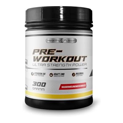 Healthy Fusion Leistungsstarker Pre-Workout Explosive Energie, Maximale Kraft & Performance Mit Kreatin, Beta-Alanin, Citrullin, Arginin & BCAA Für Muskelaufbau & Ausdauer Wassermelone Geschmack 300g Healthy Fusion Leistungsstarker Pre-Workout Explosive Energie, Maximale Kraft & Performance Mit Kreatin, Beta-Alanin, Citrullin, Arginin & BCAA Für Muskelaufbau & Ausdauer Wassermelone Geschmack 300g