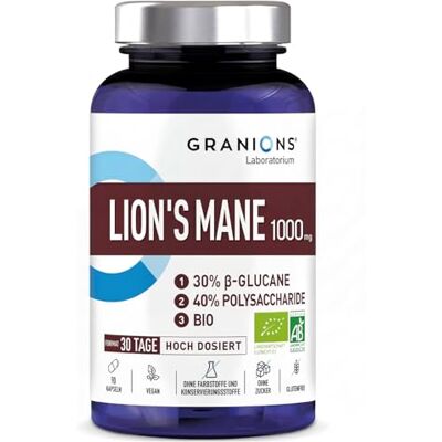 Granions Lion's Mane Kapseln 1000 Mg Pilz Extrakt Hochdosiert Für Gedächtnis Lion's Mane Bio Kapseln Hochdosiert Löwenmähne Für Gedächtnis, Fokus, Konzentration & Geistige Leistung Täglich Granions Lion's Mane Kapseln 1000 Mg Pilz Extrakt Hochdosiert Für Gedächtnis Lion's Mane Bio Kapseln Hochdosiert Löwenmähne Für Gedächtnis, Fokus, Konzentration & Geistige Leistung Täglich