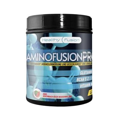 Healthy Fusion AminoFusion PRO BCAAs + Glutamin + Vitamin B6 100% Reine BCAAs für Muskelaufbau und Regeneration Geschmack: Wassermelone 300g Healthy Fusion AminoFusion PRO BCAAs + Glutamin + Vitamin B6 100% Reine BCAAs für Muskelaufbau und Regeneration Geschmack: Wassermelone 300g