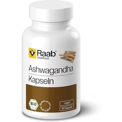 Raab Vitalfood Raab® Bio Ashwagandha Kapseln (90 Stück) Ohne Zusätze 100% reines Ashwagandhawurzel-Pulver aus Indien Aus eigener Produktion in Deutschland Vegan, Laktose- & Glutenfrei Raab Vitalfood Raab® Bio Ashwagandha Kapseln (90 Stück) Ohne Zusätze 100% reines Ashwagandhawurzel-Pulver aus Indien Aus eigener Produktion in Deutschland Vegan, Laktose- & Glutenfrei