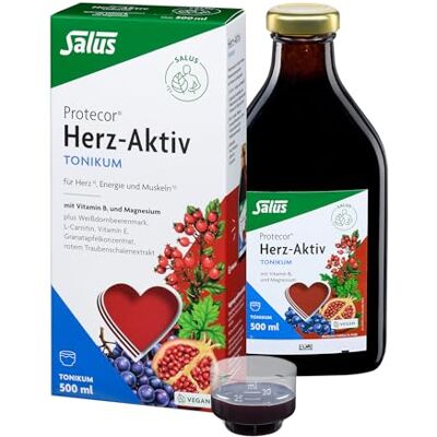 Salus Protecor Herz-Aktiv Tonikum 1x 500 ml Tonikum Nahrungsergänzungsmittel mit Vitamin B1 & Magnesium, -Orginalrezeptur, alkoholfrei, ohne Konservierungsstoffe, vegan Salus Protecor Herz-Aktiv Tonikum 1x 500 ml Tonikum Nahrungsergänzungsmittel mit Vitamin B1 & Magnesium, -Orginalrezeptur, alkoholfrei, ohne Konservierungsstoffe, vegan