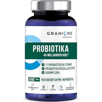 Granions Probiotika Kapseln 45 Milliarden KBE 9 Stämme Für Darmflora Aufbauen Probiotika 9 Bakterienstämme Hochdosiert Für Darmflora, Immunsystem & Verdauung Aufbauen Natürlich & Vegan Granions Probiotika Kapseln 45 Milliarden KBE 9 Stämme Für Darmflora Aufbauen Probiotika 9 Bakterienstämme Hochdosiert Für Darmflora, Immunsystem & Verdauung Aufbauen Natürlich & Vegan