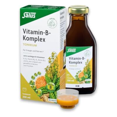Salus Vitamin B-Komplex Tonikum 1 x 250 ml Flüssigkeit zum Einnehmen – Für Energie und Nerven a) – Mit 6 B-Vitaminen – Vegan Salus Vitamin B-Komplex Tonikum 1 x 250 ml Flüssigkeit zum Einnehmen – Für Energie und Nerven a) – Mit 6 B-Vitaminen – Vegan