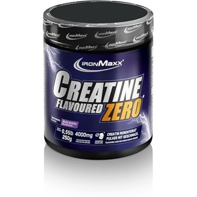 IronMaxx Creatine Powder 250g Wildberry Hochdosiertes & 100% reines Creatin Monohydrat Pulver, 4000mg Kreatin pro Portion, Vegan & zuckerfrei, Mit fruchtigem Geschmack IronMaxx Creatine Powder 250g Wildberry Hochdosiertes & 100% reines Creatin Monohydrat Pulver, 4000mg Kreatin pro Portion, Vegan & zuckerfrei, Mit fruchtigem Geschmack