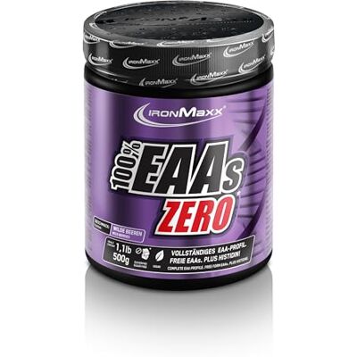 IronMaxx 100% EAAs Zero Wildberry 500g EAAs Pulver hochdosiert, Vegan und zuckerfrei, 8 essentielle Aminosäuren zur Ergänzung deiner Sporternährung IronMaxx 100% EAAs Zero Wildberry 500g EAAs Pulver hochdosiert, Vegan und zuckerfrei, 8 essentielle Aminosäuren zur Ergänzung deiner Sporternährung