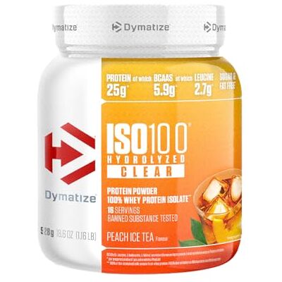 Dymatize ISO 100 Hydrolized Clear Peach Ice Tea 528g Whey Protein Pulver Dymatize ISO 100 Hydrolized Clear Peach Ice Tea 528g Whey Protein Pulver